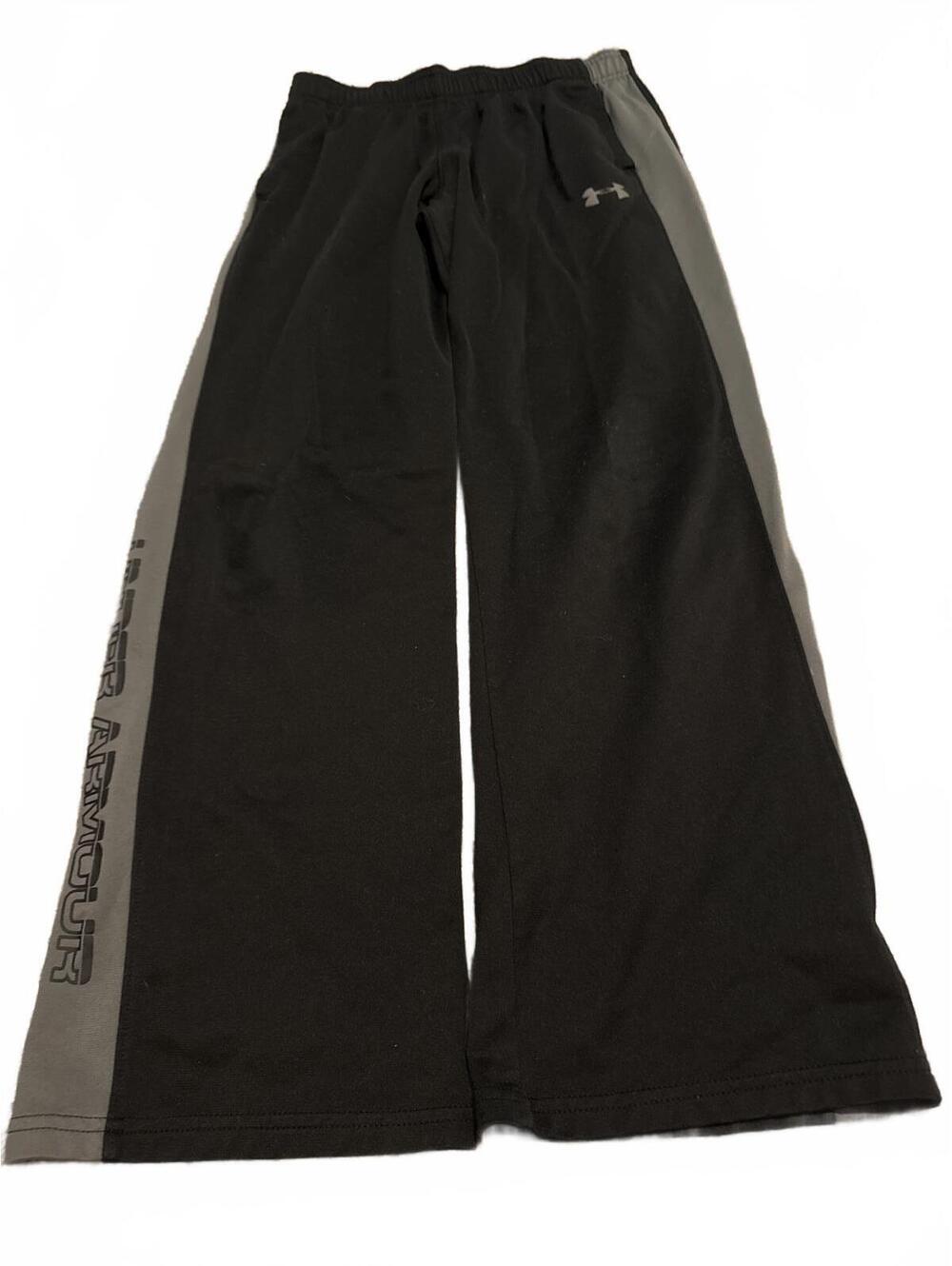 Under Armour Boys Large Black Gray Loose Fit Athletic Pants